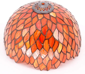 12 inch Red Tree leaves Stained Glass Lampshade Only Werfactory®  Fit for Tiffany Table Lamp